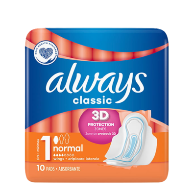 Always Classic Normal Podpaski ze Skrzydełkami | Rozmiar 1 | 10 szt.