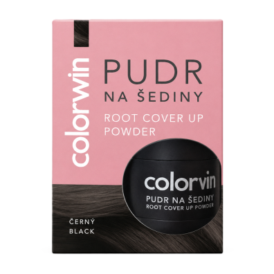 Colorwin Root Cover Up Powder Puder do retuszowania siwizny i odrostów - Black/Czarny - 3,2g