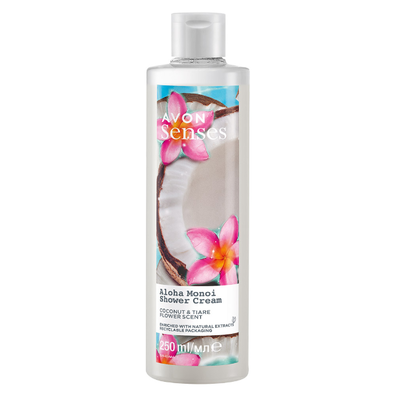 Avon Senses Aloha Monoi Kremowy żel pod prysznic - Kokos i Kwiat Tahiti - 250ml