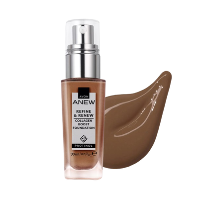 Avon Anew Refine&Renew | Podkład-serum z Protinolem 525N Dark Cocoa | 30 ml