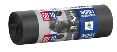 Anna Zaradna Supermocne Worki na Śmieci | 60 L | 10 szt.