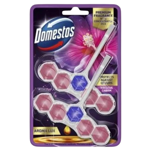 Domestos Power 5 Aroma Lux – Kostka Toaletowa Hibiscus Oil & Wild Berries – Zestaw 2 × 55 g (1)